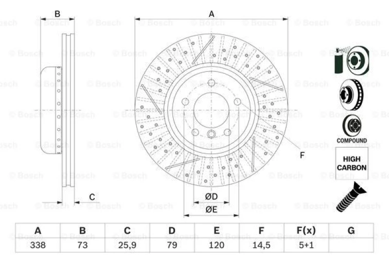 Image of Brake disc Bosch 0 986 479 E09