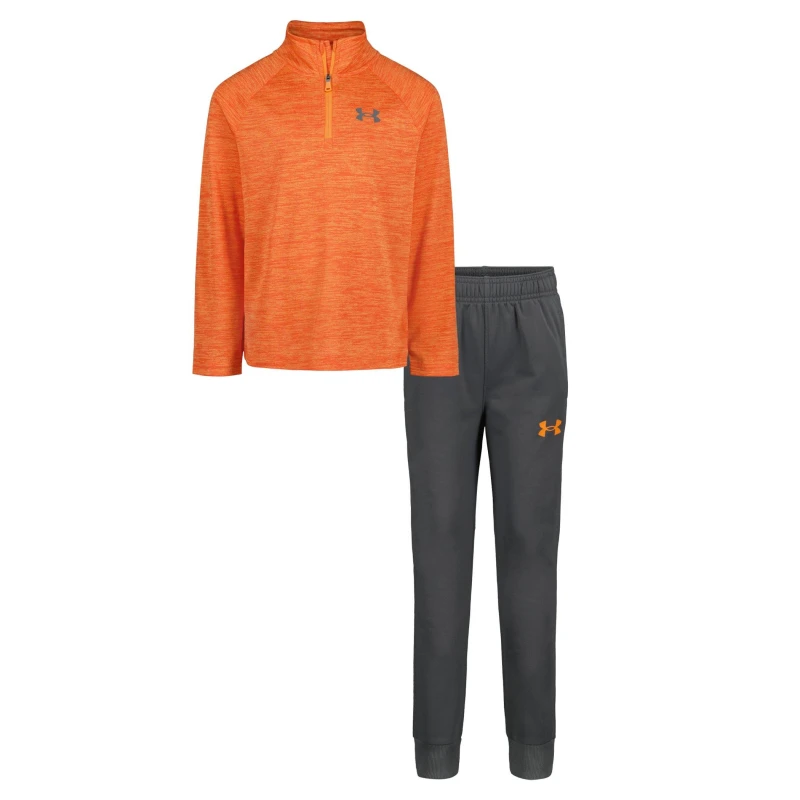 Image of Under Armour 1/4 Zip Set Infant Boys Orange/Grey male 2 - 3 Years