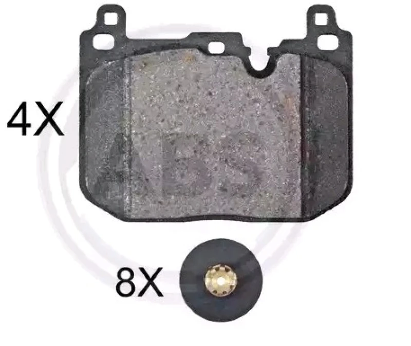 Image of A.B.S. 35117 Brake pad set prepared for wear warning indicator Brake Pad Set,disc brake (402)