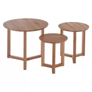 Image of Set of 3 Solid Oak Side Tables