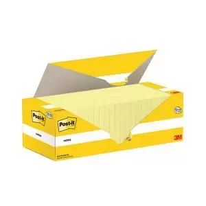 image of Post-it Notes 76x76mm 100 Sheets Canary Yellow 12 12 FREE Pack of 24