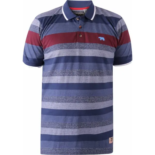 image of D555 by Duke Duke Mens Big Size Knightsbridge Multi Stripe Cotton Polo