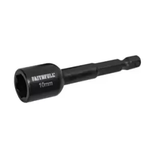 image of Faithfull Magnetic Impact Nut Driver 10mm x 1/4in Hex