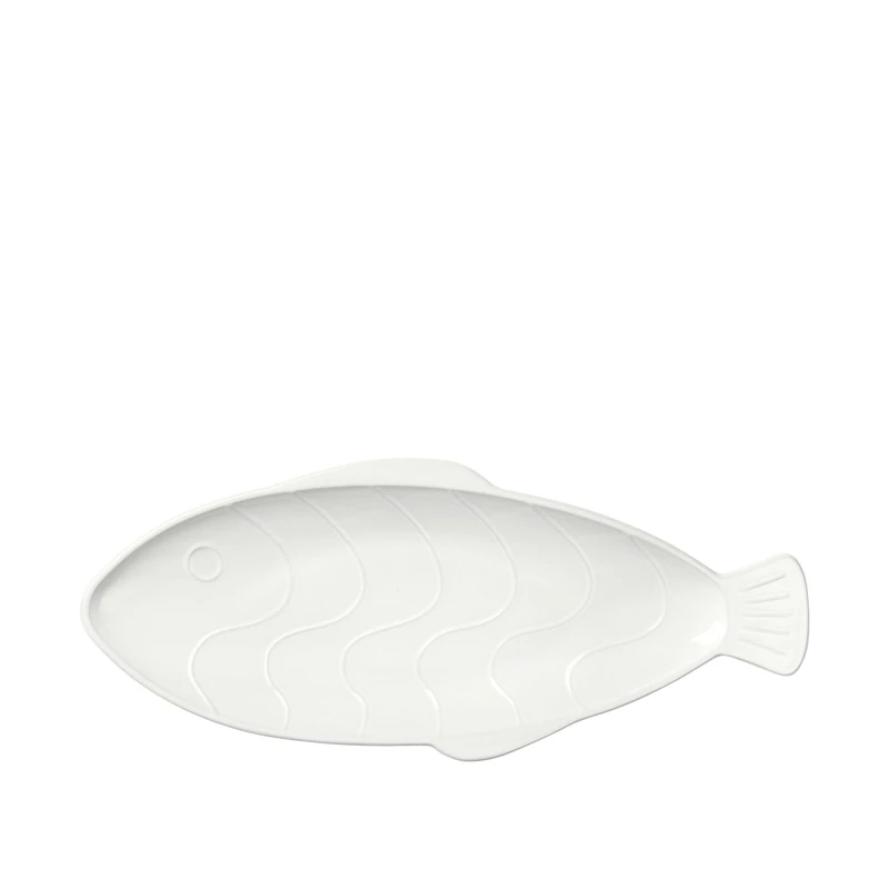 Image of Broste Copenhagen Pesce Plate - White White One Size