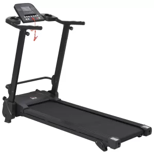 Image of HOMCOM Treadmill Machine Electric Motorised Folding Running Machine MP3 & USB Player 5 Preset Programs w/ LCD Display, Drink Holders Black