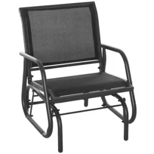 Image of Outdoor Gliding Swing Chair Garden Seat with Mesh Curved Back Steel