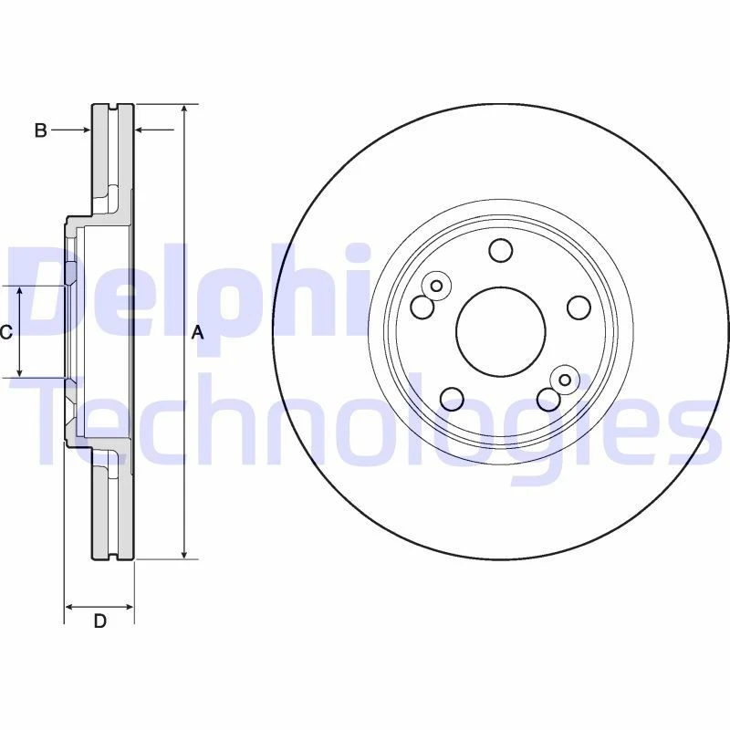 Image of DELPHI Brake disc DELPHI BG4746C