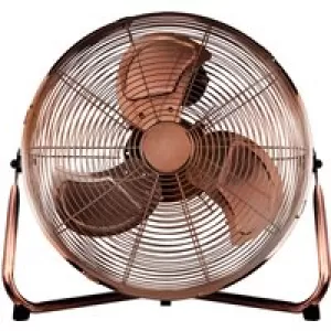 image of Daewoo 14" 3-Speed Metal Floor Fan - Brass