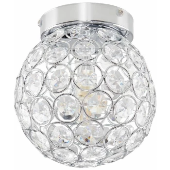 image of Minisun - 3 Way Bathroom Ceiling Light Fitting with Acrylic Jewels - No Bulbs