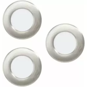 image of Loops - 3 pack Recessed Ceiling Downlight Satin Nickel Steel 2.7W Built in led