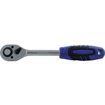Image of Senator - 3/8 Sq. Dr. Q/R 72T Ratchet Handle - Rubber'