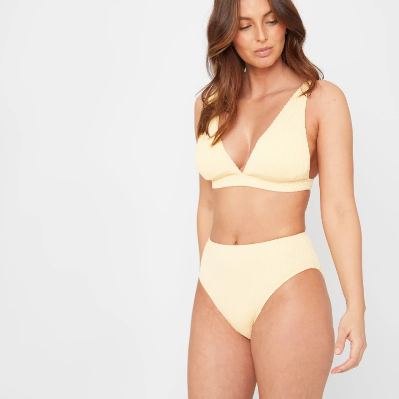 Image of Be You High Waist Bikini Bottoms Womens - Yellow Yellow 8
