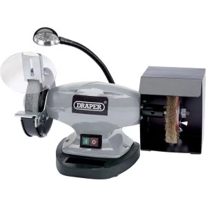 Image of Draper 150mm 370W Bench Grinder with Wire Wheel and LED Worklight