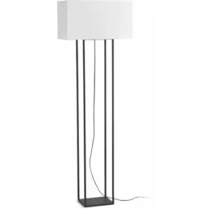 Faro Vesper - 2 Light Floor Lamp Brown with Beige Shade, E27