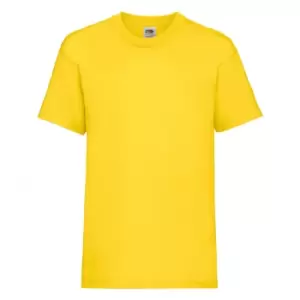 Image of Fruit Of The Loom Childrens/Kids Unisex Valueweight Short Sleeve T-Shirt (Pack of 2) (7-8) (Yellow)