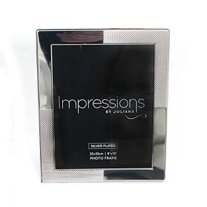 image of 6" x 8" Impressions Silver Plated Frame with Spotted Corner