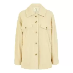 Image of Yumi Beige Teddy Bear Button Through Shacket - Beige