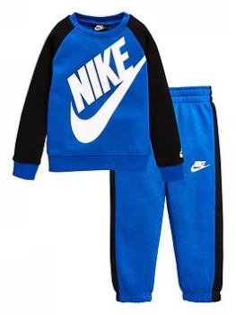 image of Nike Younger Boys Oversized Futura Crew Set - Blue Size 3-4 Years