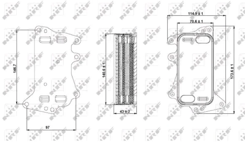 Image of NRF 31282 Oil Cooler EASY FIT with gaskets/seals Aluminium Oil Cooler,engine oil (469)