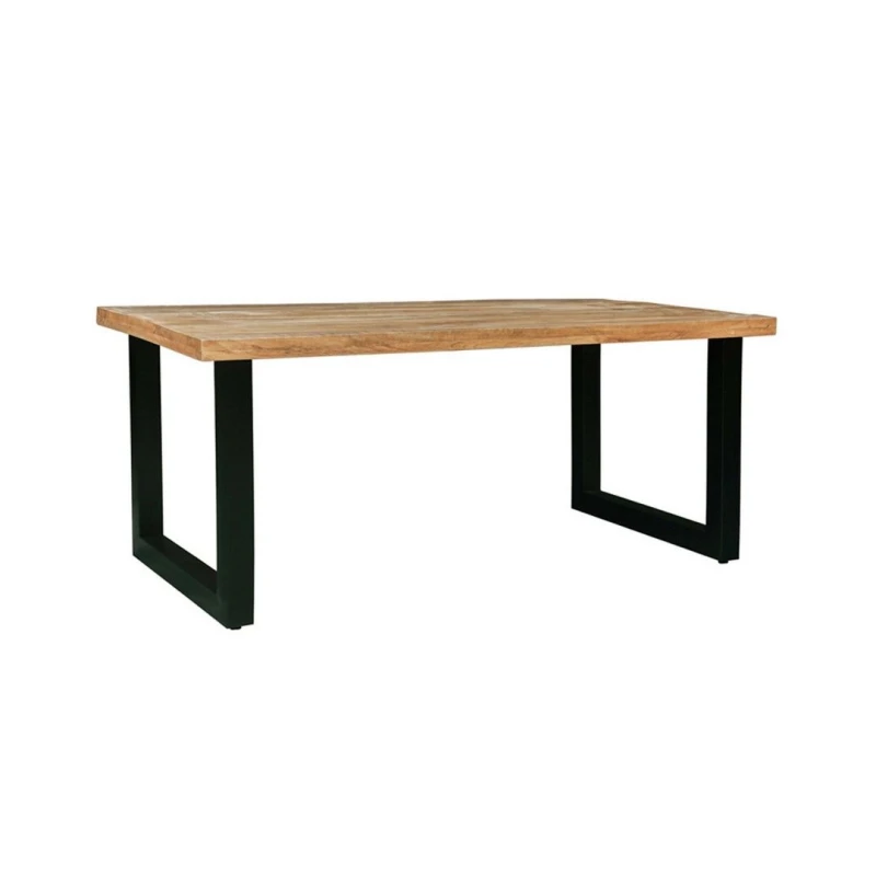 Image of Jaipur Furniture Ltd Induse Dining Table - Mango Wood/Iron - L90 x W180 x H76cm - Mango PP Saw Finish in Brown Brown Unisex