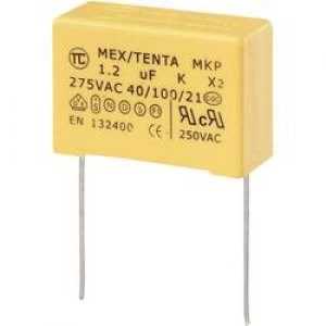 image of MKP X2 suppression capacitor Radial lead 1.2 uF 275 V AC 10 27.5mm L x W x H 32 x 13 x 23mm MKP X2