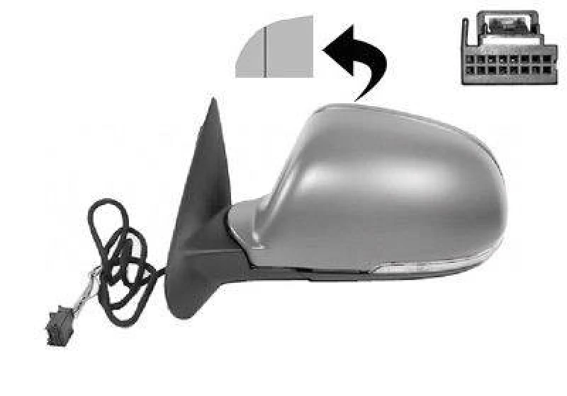 Image of VAN WEZEL 7623807 Wing mirror * HAGUS * Left, Heatable, primed Outside Mirror (50)