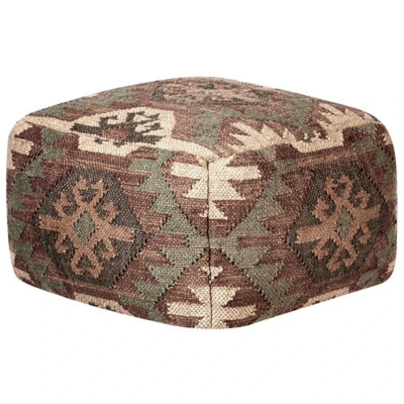 Image of Beliani Retro Pouffe Arven Jute Multicolour