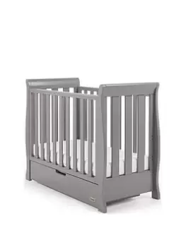 image of Obaby Stamford Space Saver Sleigh Cot, Warm Grey