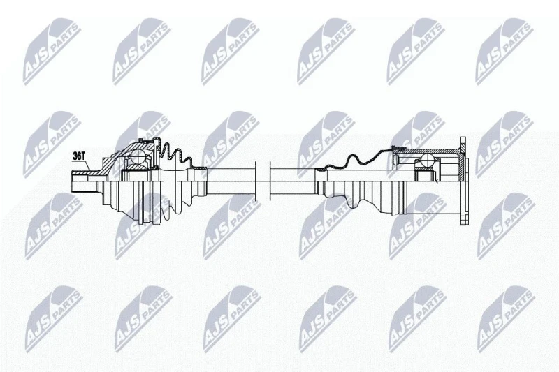 Image of NTY NPW-WW-039 Drive shaft Automatic Transmission, Front Axle Left Drive Shaft (13)