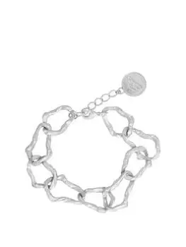 image of Bibi Bijoux Silver 'Ritzy' Molten Link Bracelet, Silver, Women