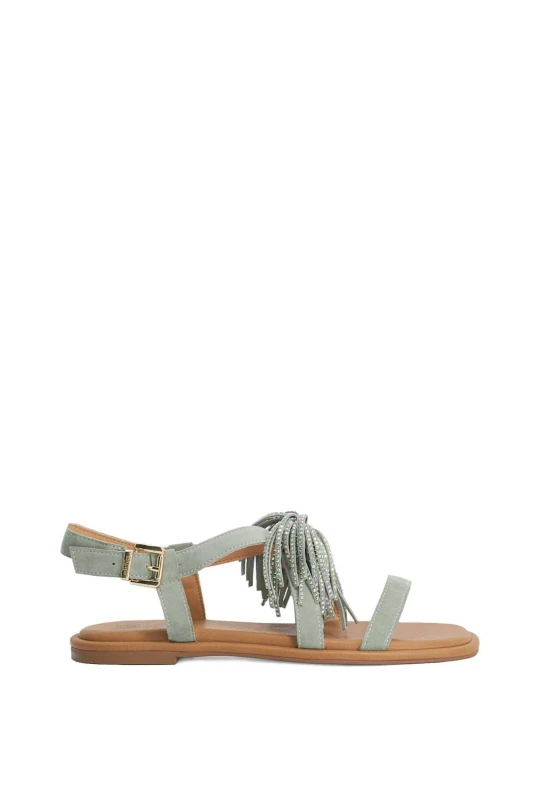 Image of Dune London Womens 'Lysia' Suede Sandals in Green Size: 3 Green Female 3