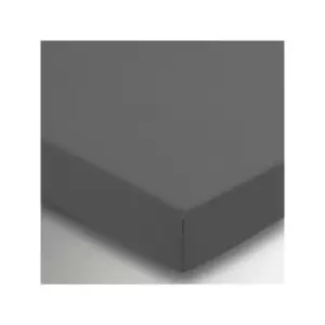 image of Plain Dye Fitted Sheet 36cm Deep King Size Charcoal - Helena Springfield