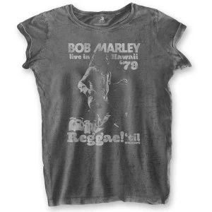 Bob Marley - Hawaii Womens Small T-Shirt - Grey