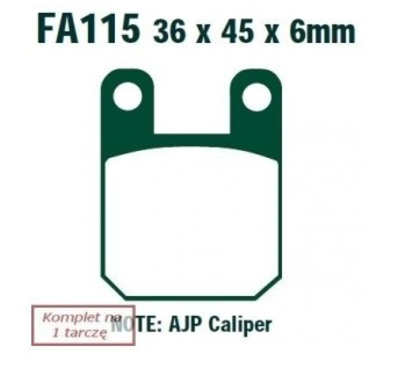 Image of EBC Brakes FA115TT Brake pad set Brake Pad Set,disc brake (402)