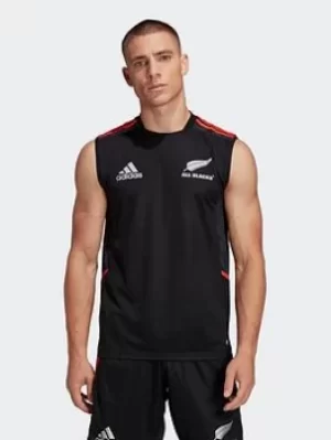 image of adidas All Blacks Rugby Performance Singlet, Black Size M Men