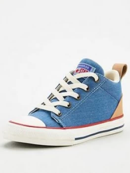 Image of Converse Chuck Taylor All Star Ollie Mid Childrens Trainers - Blue/Tan