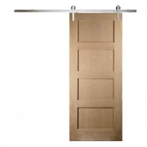 Image of Shaker Oak Sliding Barn Door with Provincial Track 2073 x 862mm