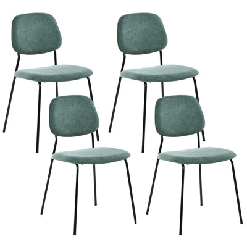 Image of Beliani Set Of 4 Dining Chairs Riley Fabric Green
