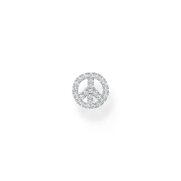 Image of Thomas Sabo Charm Club Charming Sterling Silver White Peace Single Ear