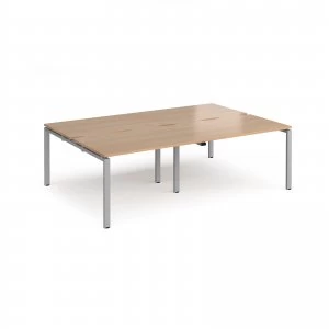 image of Adapt II Double Back to Back Desk s 2400mm x 1600mm - Silver Frame bee