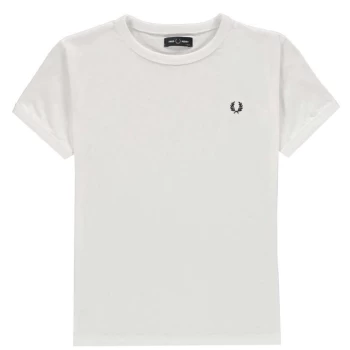 Image of Fred Perry Junior Boys Small Logo T Shirt - White