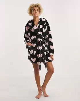 Image of Boux Avenue Heart Print Short Robe