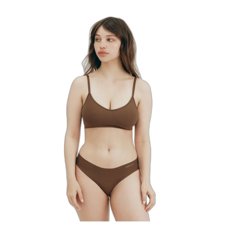 Image of Organic Basics Sports bra Organic Basics Naked Rib Marron Female XS