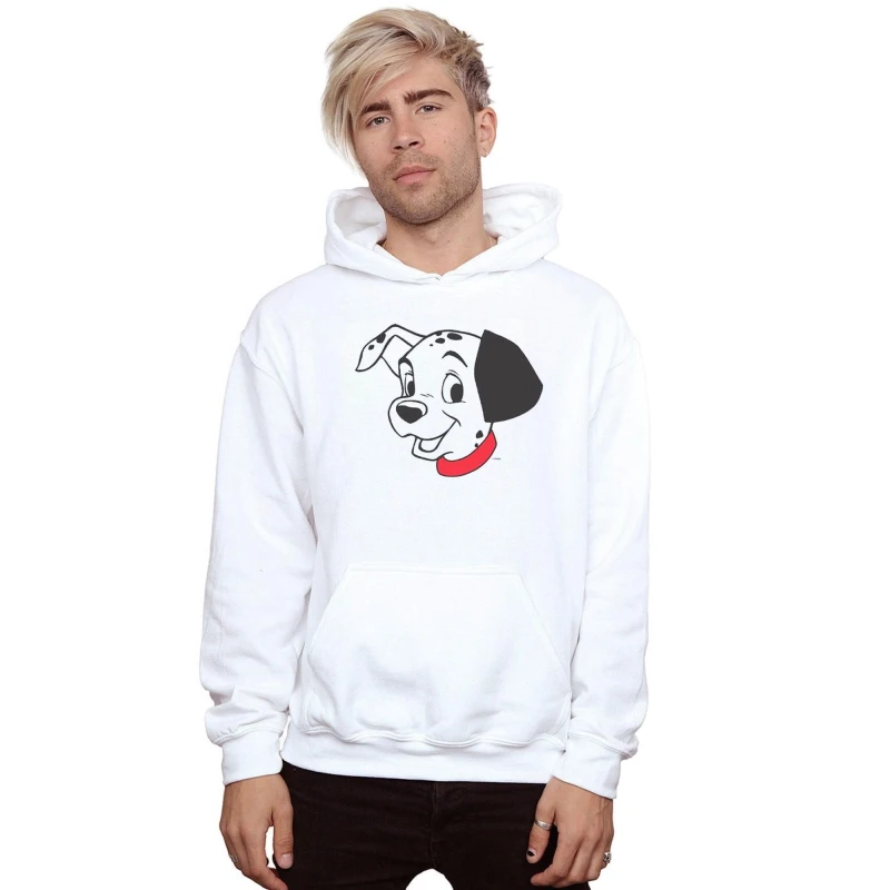 Image of Disney Men 101 Dalmatians Dalmatian Head Hoodie in White Size: Small White S Male 5059114269013