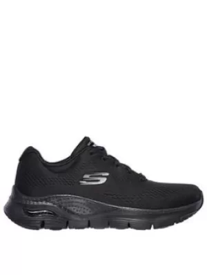 Image of Skechers Arch Fit Big Appeal Engineered Mesh Lace-up Trainers, Black, Size 6, Women