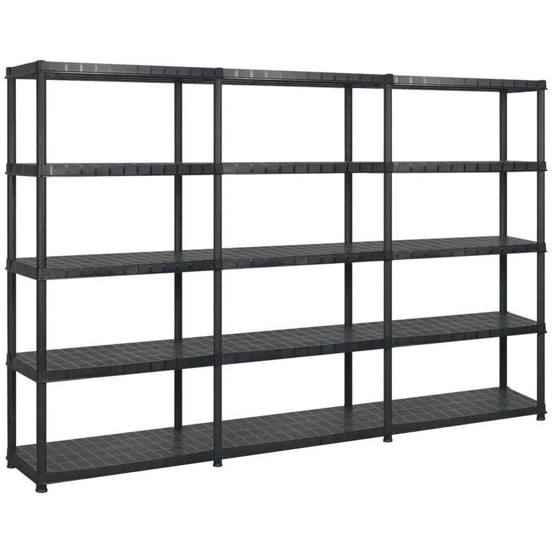 Image of VIDAXL Vidaxl - Storage Shelf 5-Tier Black 274.5x45.7x185cm Plastic 8720286289228