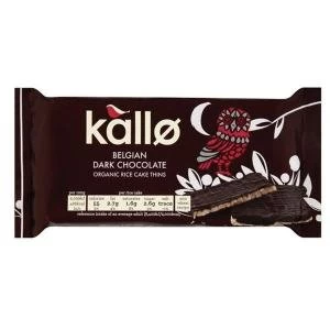 Kallo 90g Gluten free Rice Cake Thins Belgian Dark Chocolate A07900