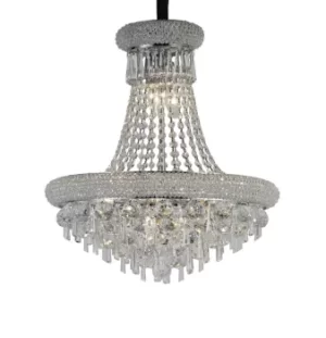 Image of Alexandra Ceiling Pendant Chandelier 9 Light Polished Chrome, Crystal