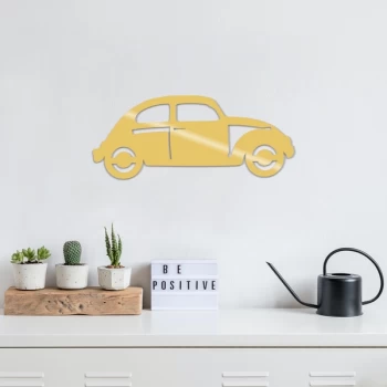 Image of Car Metal Decor - Gold Gold Decorative Metal Wall Accessory