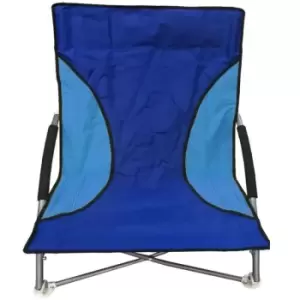 image of Folding Beach Camping Fishing Chair Garden Chair Low Seat Blue